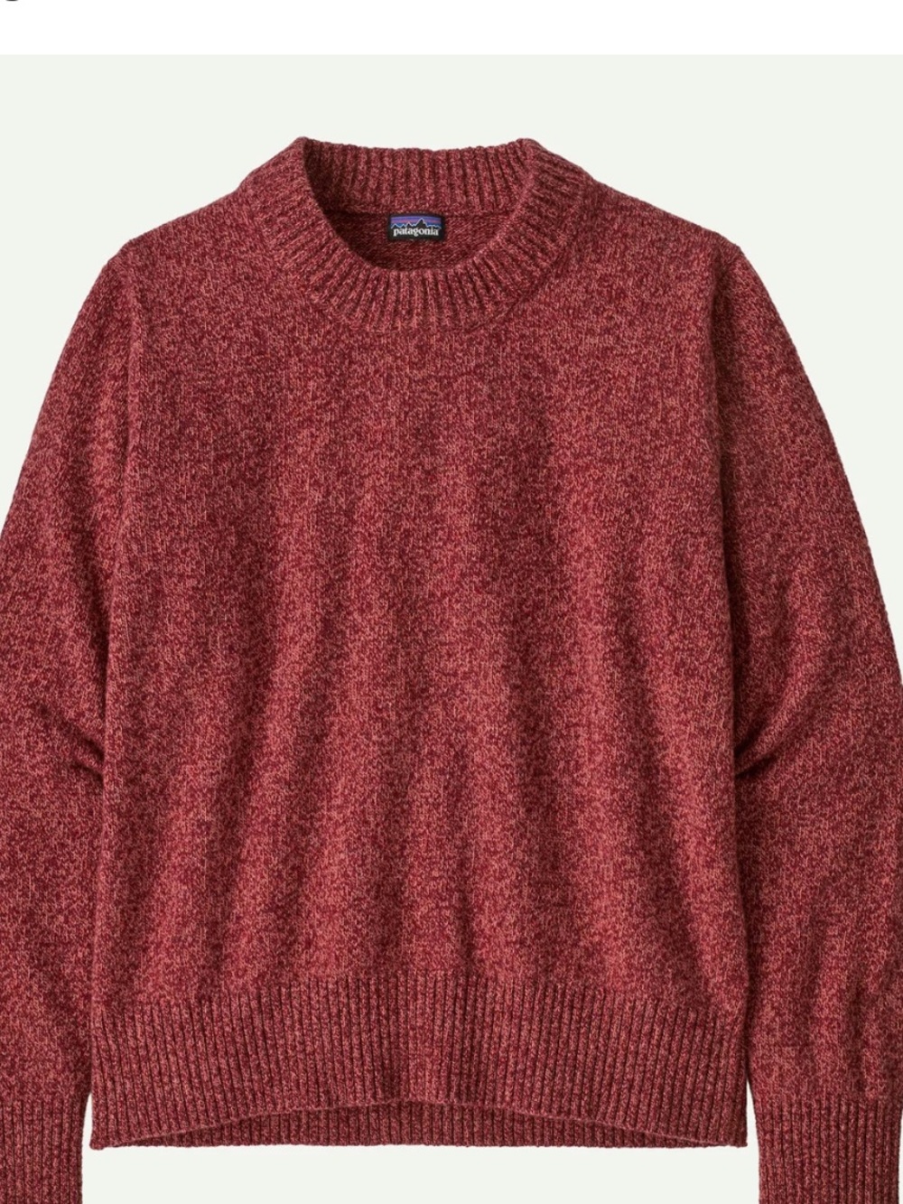 New❤️Patagonia Dappled Dark Ruby Women's Recycled Wool-Blend Crewneck Sweater